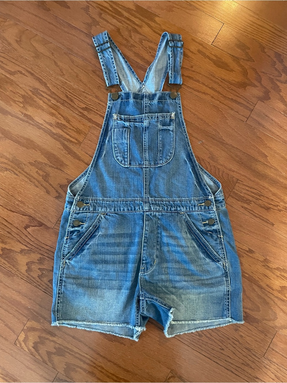 American Eagle Outfitters Blue Denim Short Overalls